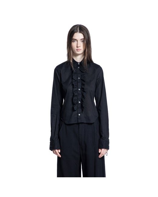 Ann Demeulemeester Blue Erma Ruffled Shirt