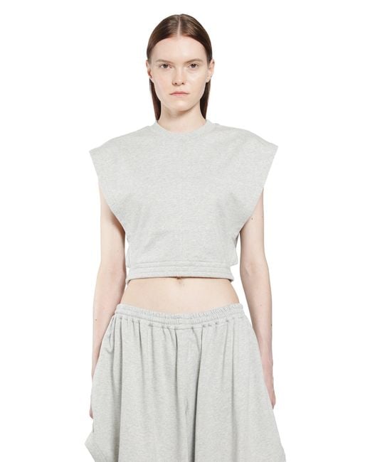 Alaïa Gray Fleece Jersey Top