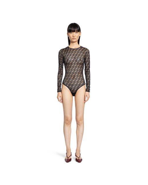 トップス FENDI mesh body suit  S Fendi Bodysuits in Black | Lyst UK