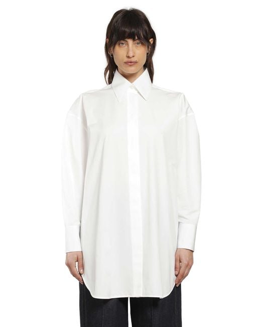 Givenchy White Asymmetric Poplin Shirt