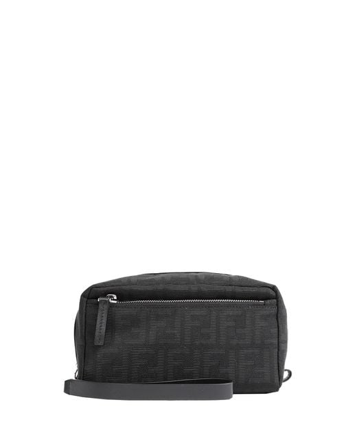 Fendi Black Small Double Zip Toiletry Case for men