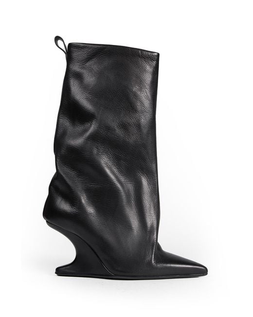 Rick Owens Black Temple Cantilever 8 Sharp Flared Boots