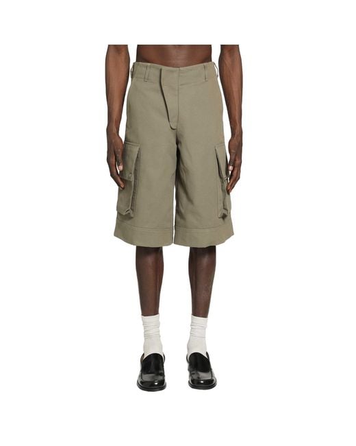 BRYAN JIMENE`Z Natural Cargo Shorts for men