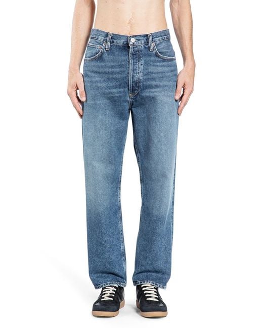 Agolde Blue 90's Mid-Rise Loose Fit Jeans for men