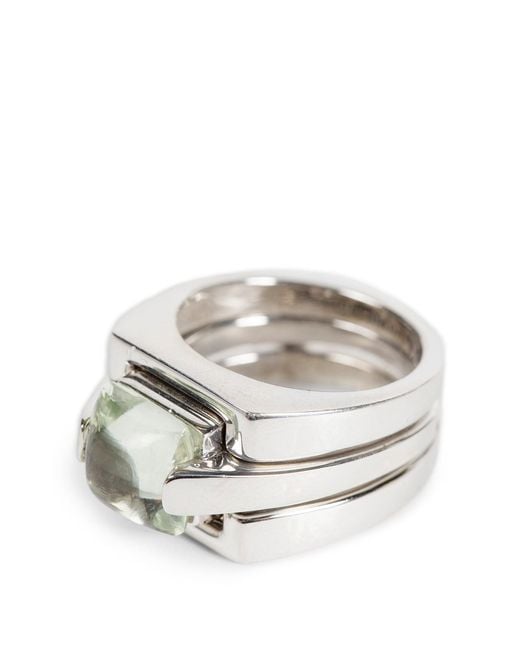 ALAN CROCETTI White Puzzle Ring Amethyst