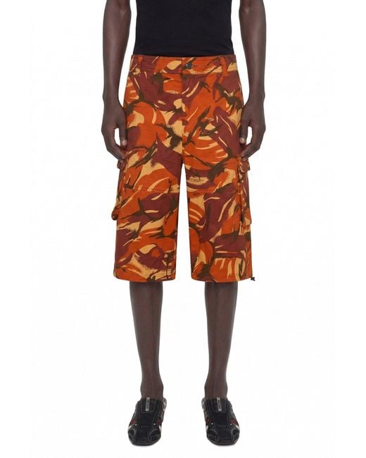 Martine Rose Orange Utility Shorts for men