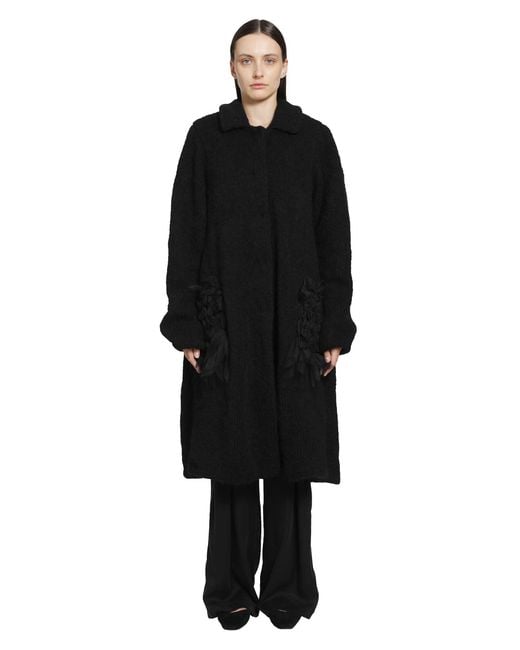 PAULINE DUJANCOURT Black Annie Alpaca Hand-Knit Coat