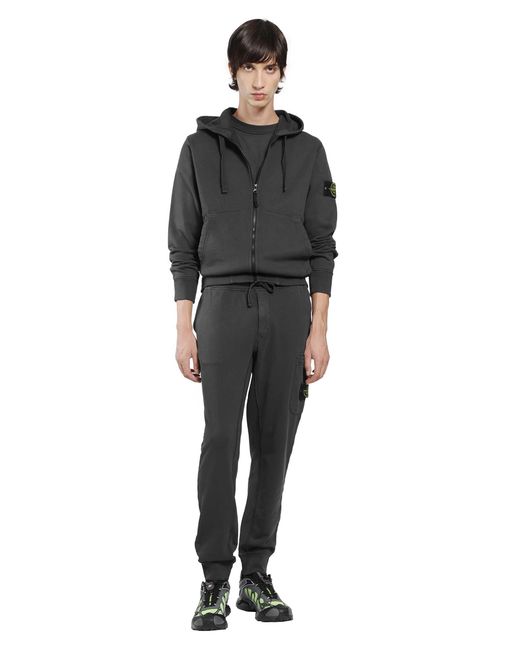 Stone Island Black 6100061 Zip-Up Hoodie for men