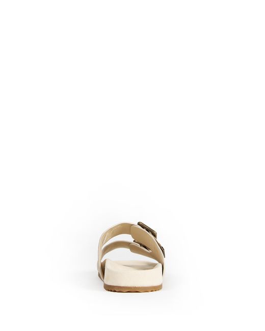 Burberry Natural Double Bouckle Checked Sandals