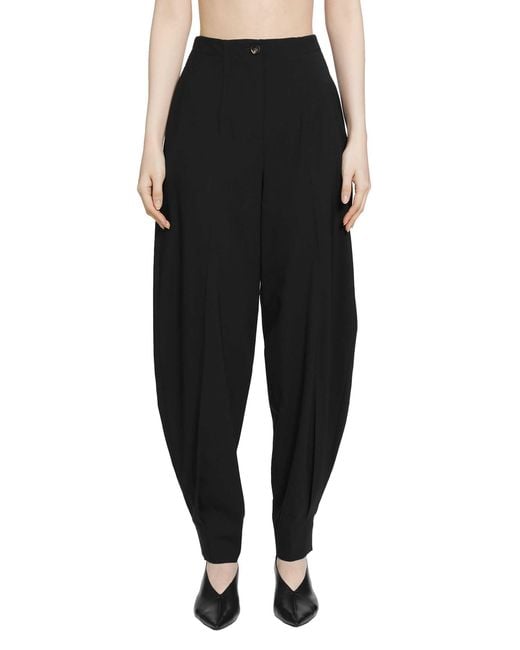 RETORI Black Stretch Wool Barrel Pants
