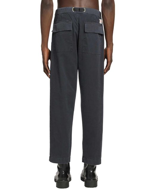 White Sand Black Belted Cotton Trousers for men