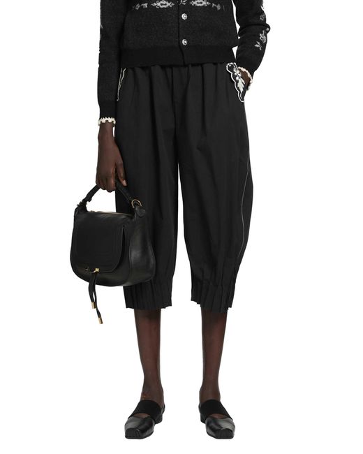 Renli Su Black Cropped Barrell Trousers