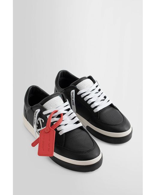 Off-White c/o Virgil Abloh Black Off- Low Leather Vulcanized Sneakers For