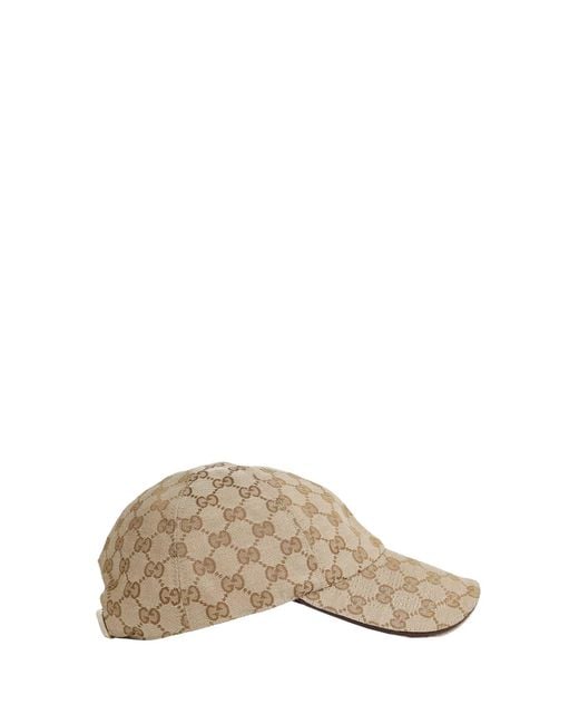 Gucci Natural Gg Cotton Canvas Baseball Cap