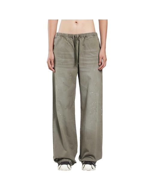 Acne Gray Washed Cotton Drawstring Trousers for men