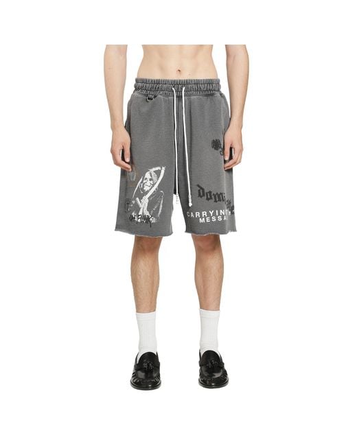 Paly Hollywood Gray Carrying The Message Sweat Shorts for men