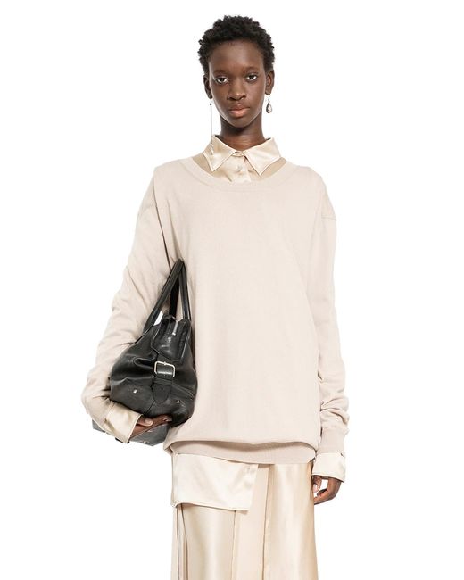 Ann Demeulemeester Natural Cotton Cashmere Silk Knit