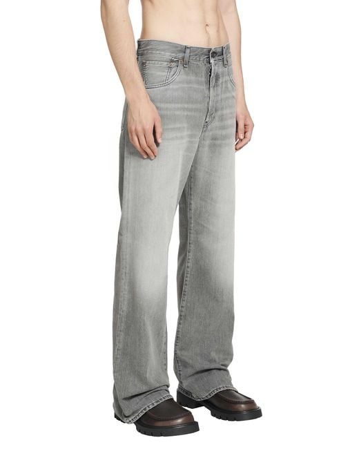 Acne Gray Loose Fit Jeans for men