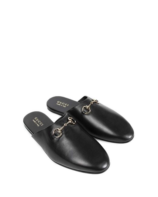 Gucci Black Lucy Leather Mules for men