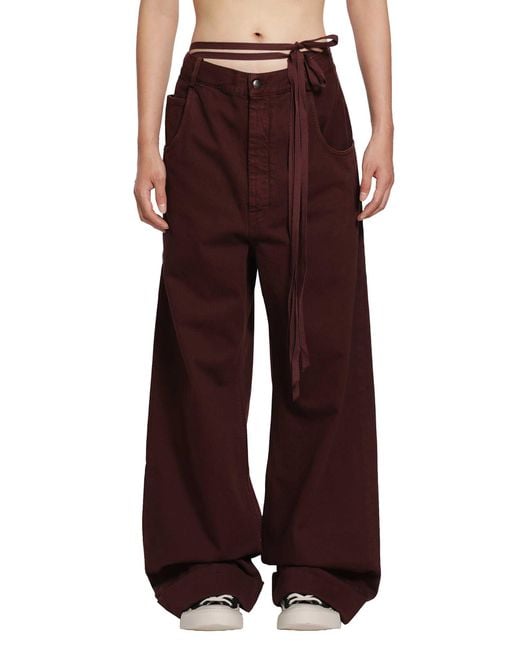 Ann Demeulemeester Red Michael 5 Pocket High Comfort Trousers for men