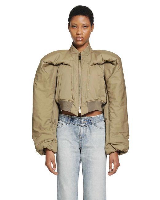 McQueen Natural Cropped Bomber Jacket
