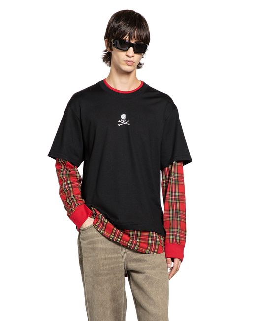 MASTERMIND WORLD Black Layered Skull T-Shirt for men