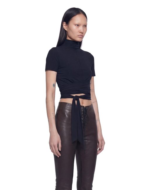 NVL-GARDE Blue Wrap Mock Neck Tee