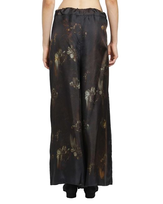 IA London Black Silk Palazzo Trousers