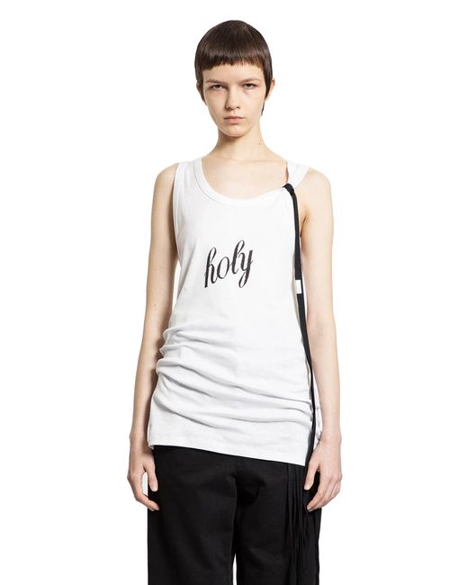 Ann Demeulemeester Seva 'Holy' Print Tank Top in White | Lyst
