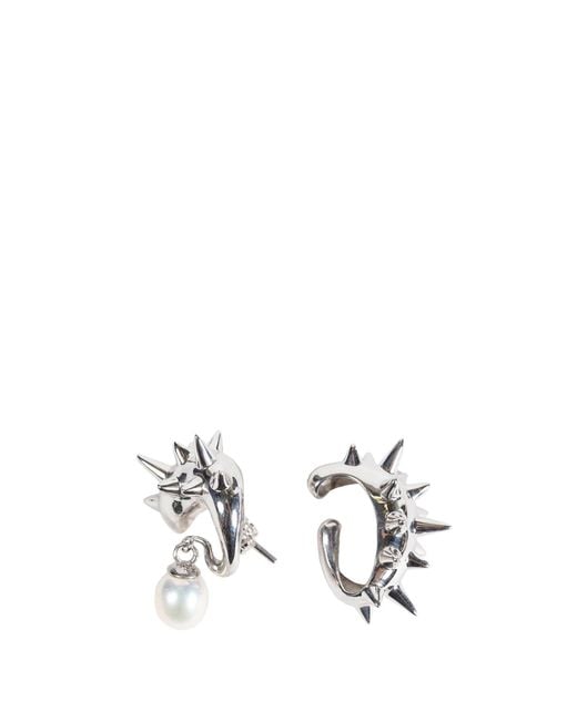 ALAN CROCETTI Metallic Mini Spike Alien Pearl Ear Set