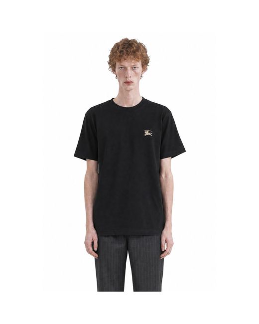 Burberry Black Cotton T-Shirt for men