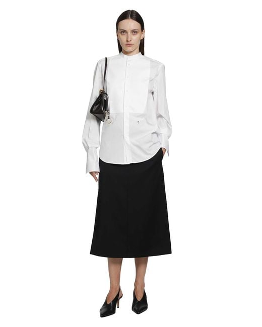 Fendi Black Grain De Poudre Midi Skirt