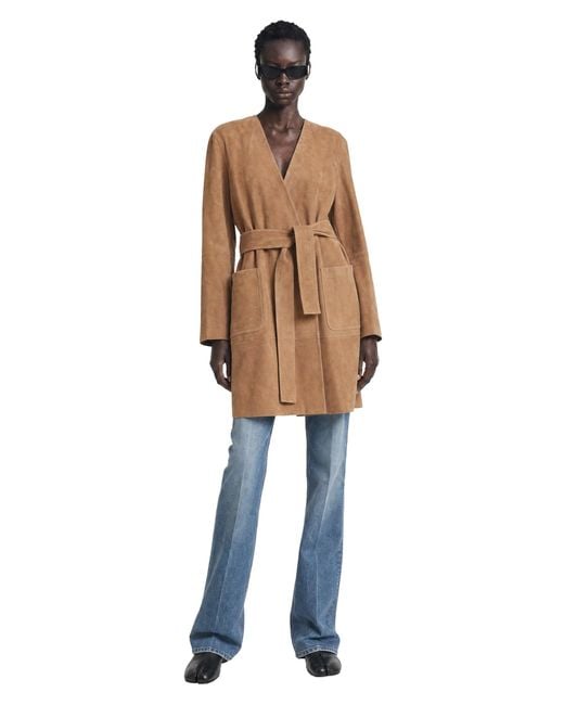 Max Mara Natural Suede Duster Coat