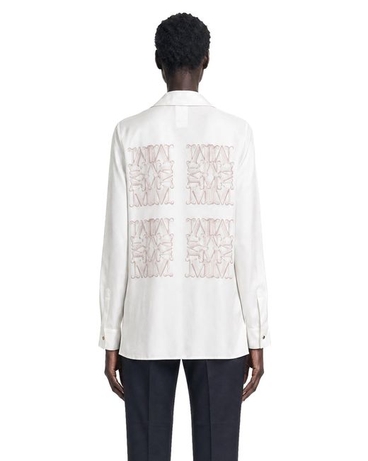 Max Mara White Marabesque Silk Twill Shirt