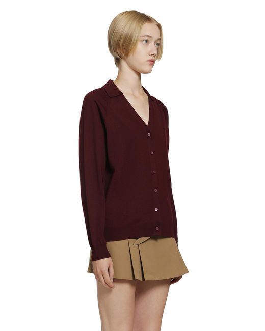 Miu Miu Red Wool Polo Sweater