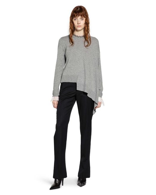 McQueen Asymmetric Wool Cashmere Jumper in Gray | Lyst McQueen Asymmetric Wool Cashmere Jumper in Gray | Lyst
