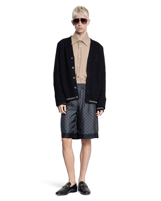 Gucci Black gg Silk Twill Shorts for men