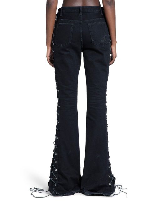 Ann Demeulemeester Blue Treze Lace-Up Bootcut Jeans