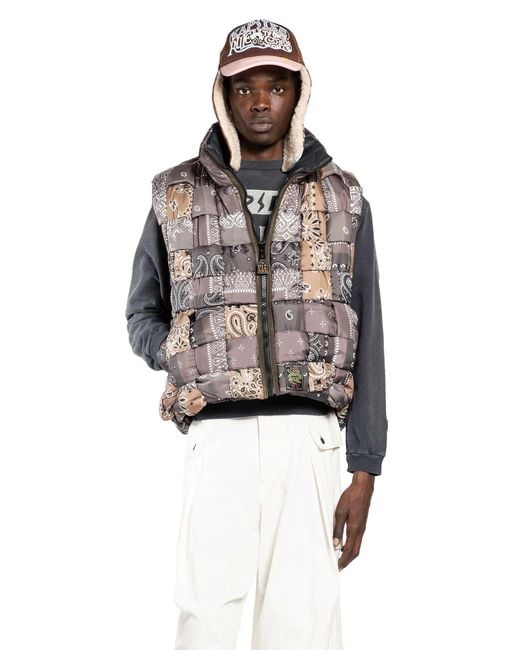 Kapital Brown Bandana Nylon Keel Weaving Vest for men