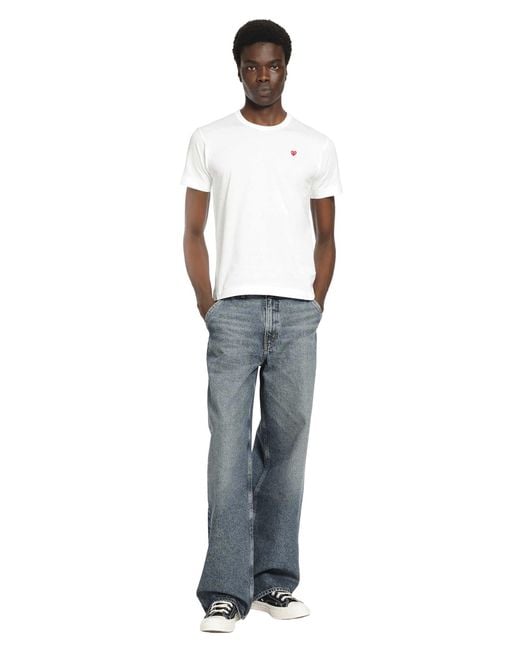 COMME DES GARÇONS PLAY White Small Heart Cotton T-Shirt for men