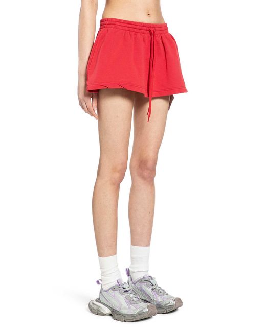 Balenciaga Red Lion Football Shorts Mini Skirt