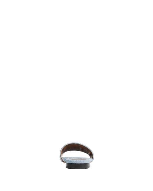 Fendi White Ff Nylon Denim And Leather Sllides