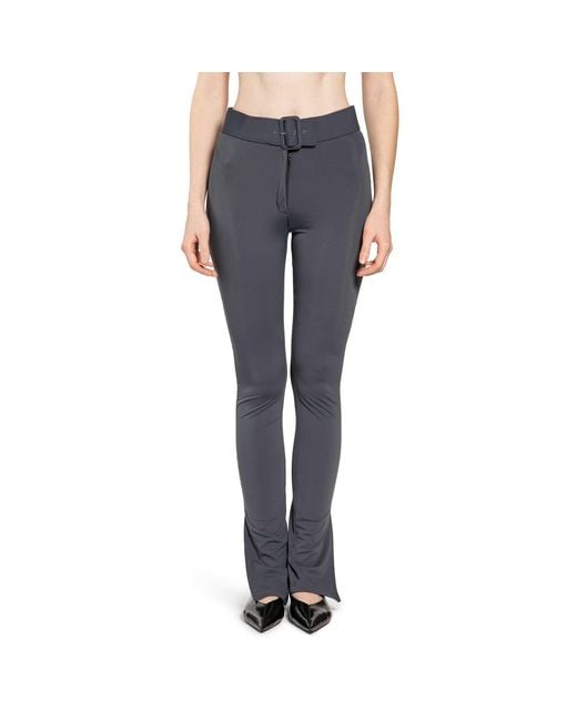 Courreges Blue Panties Buckle Tech Jersey Trousers