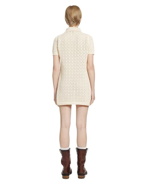 Miu Miu White Cotton Polo Mini Dress