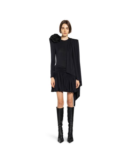 VAQUERA Black Draped Dress