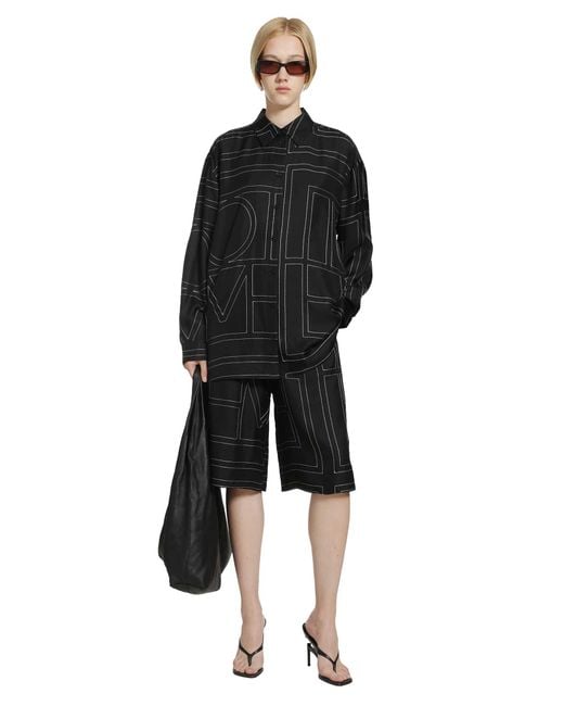 Totême Black Monogram Silk Pj Culottes