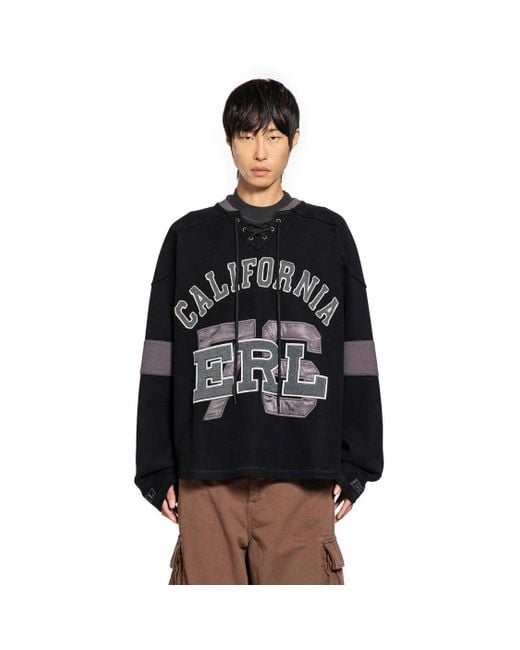 ERL Black Laced Hockey Jersey for men