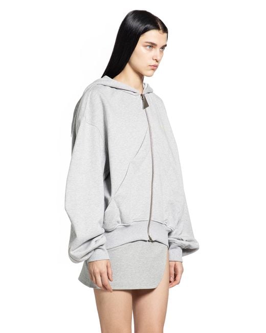 The Attico Gray Double American Fleece Zip-Up Hoodie