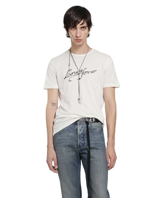 Ann Demeulemeester White Baptist 'Lovers Forever' Standard T-Shirt for men