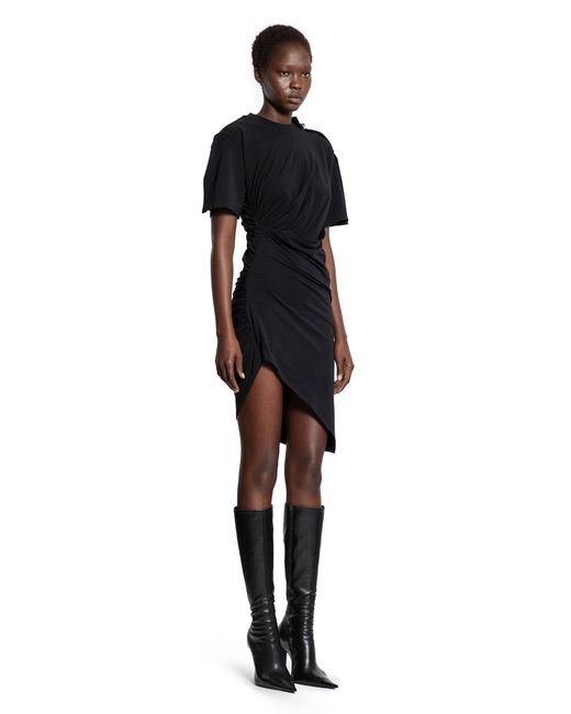 Mugler Black Asymmetric Pierced Dress